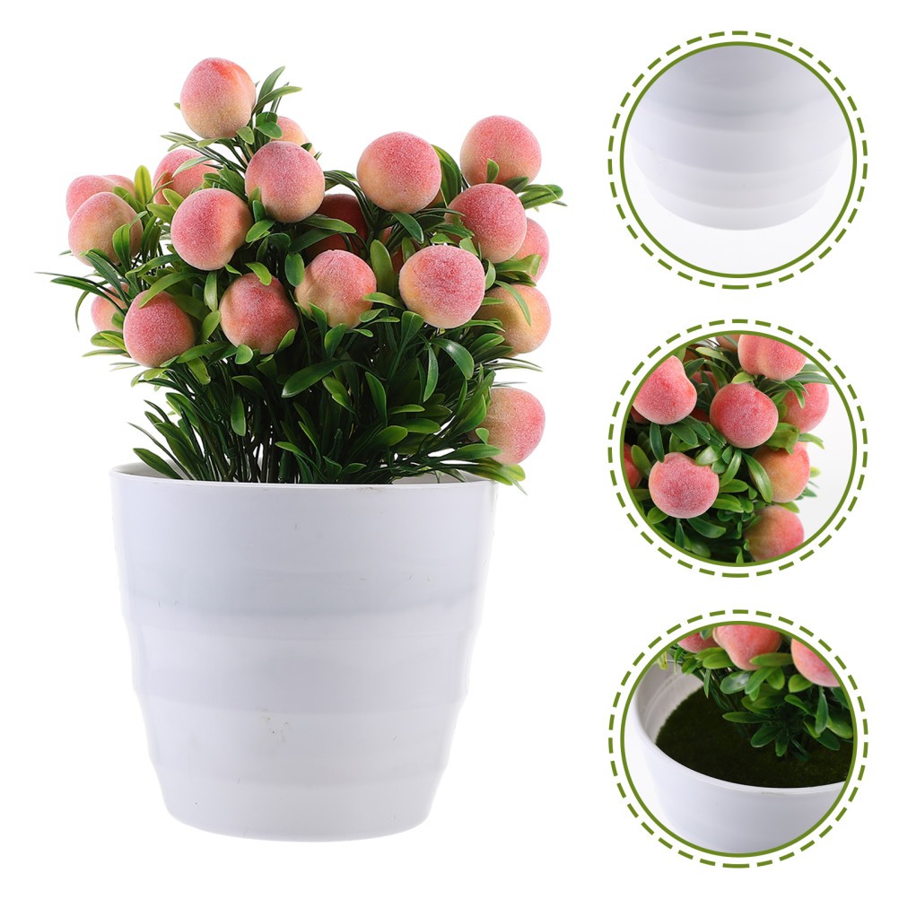 Fake Bonsai Faux Plants for Indoors Artificial Small Tree with Pot