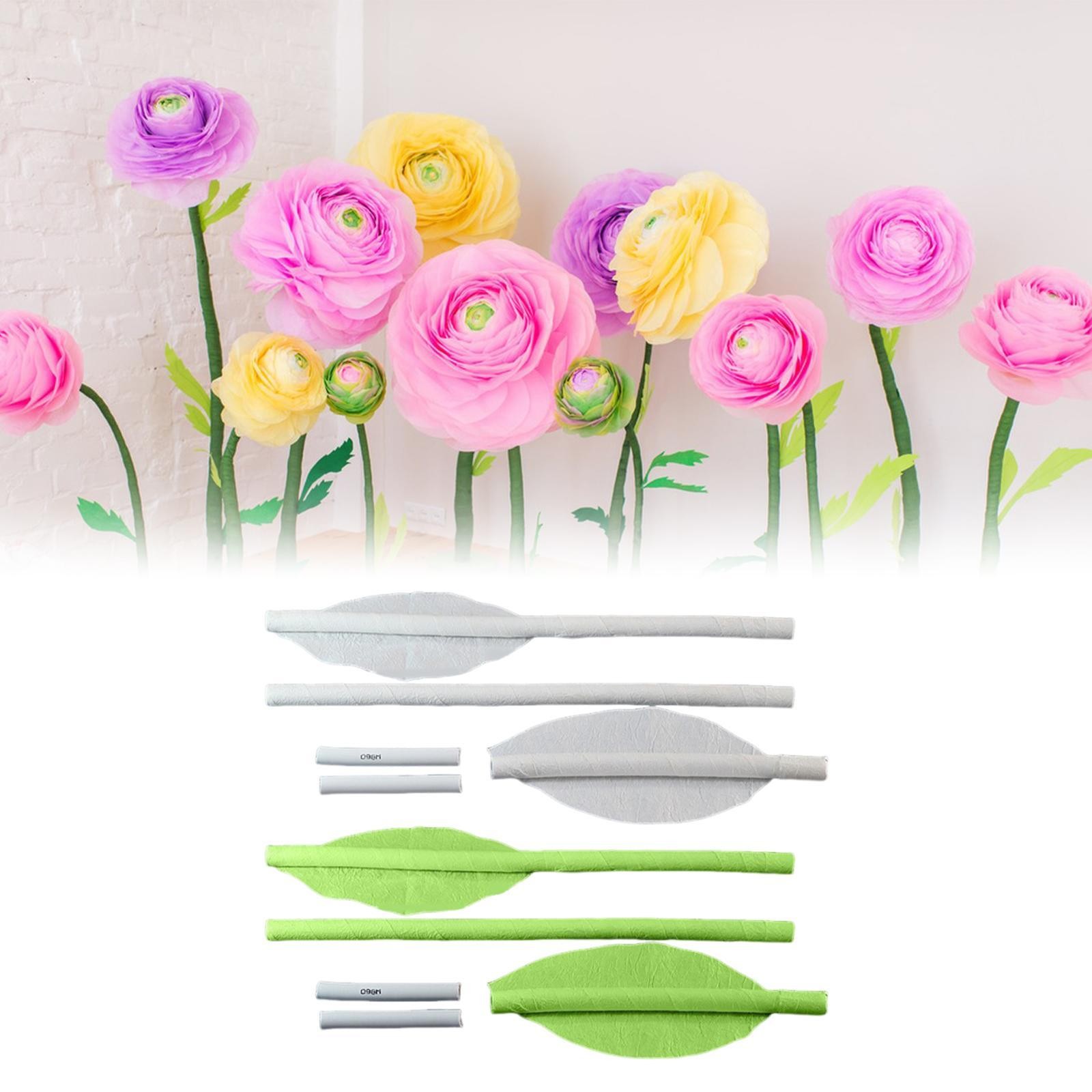 Green Floral Stem Wire Decor Photography Prop Display Artificial Flower Rod