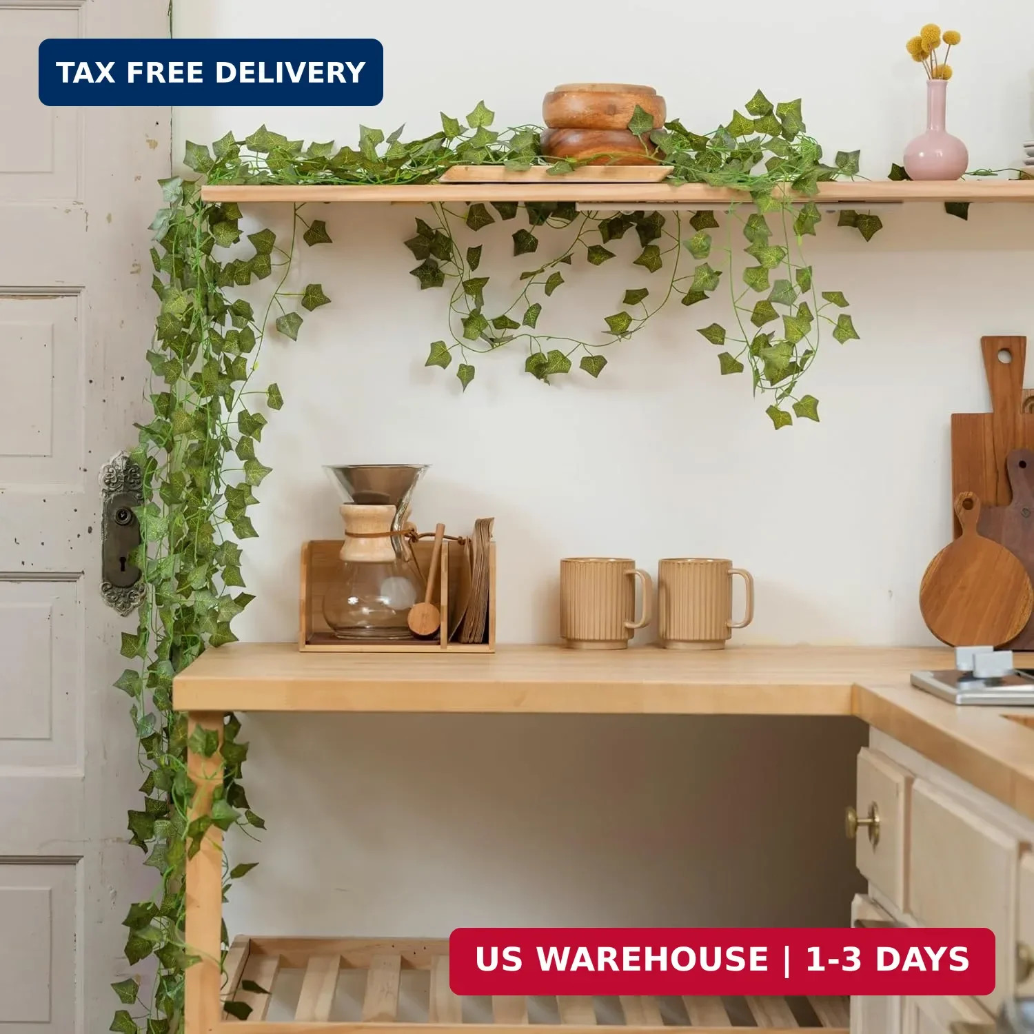 14 Pack 98Ft Artificial Ivy Garland, Fake Vines UV Resistant Greenery Leaves Fak