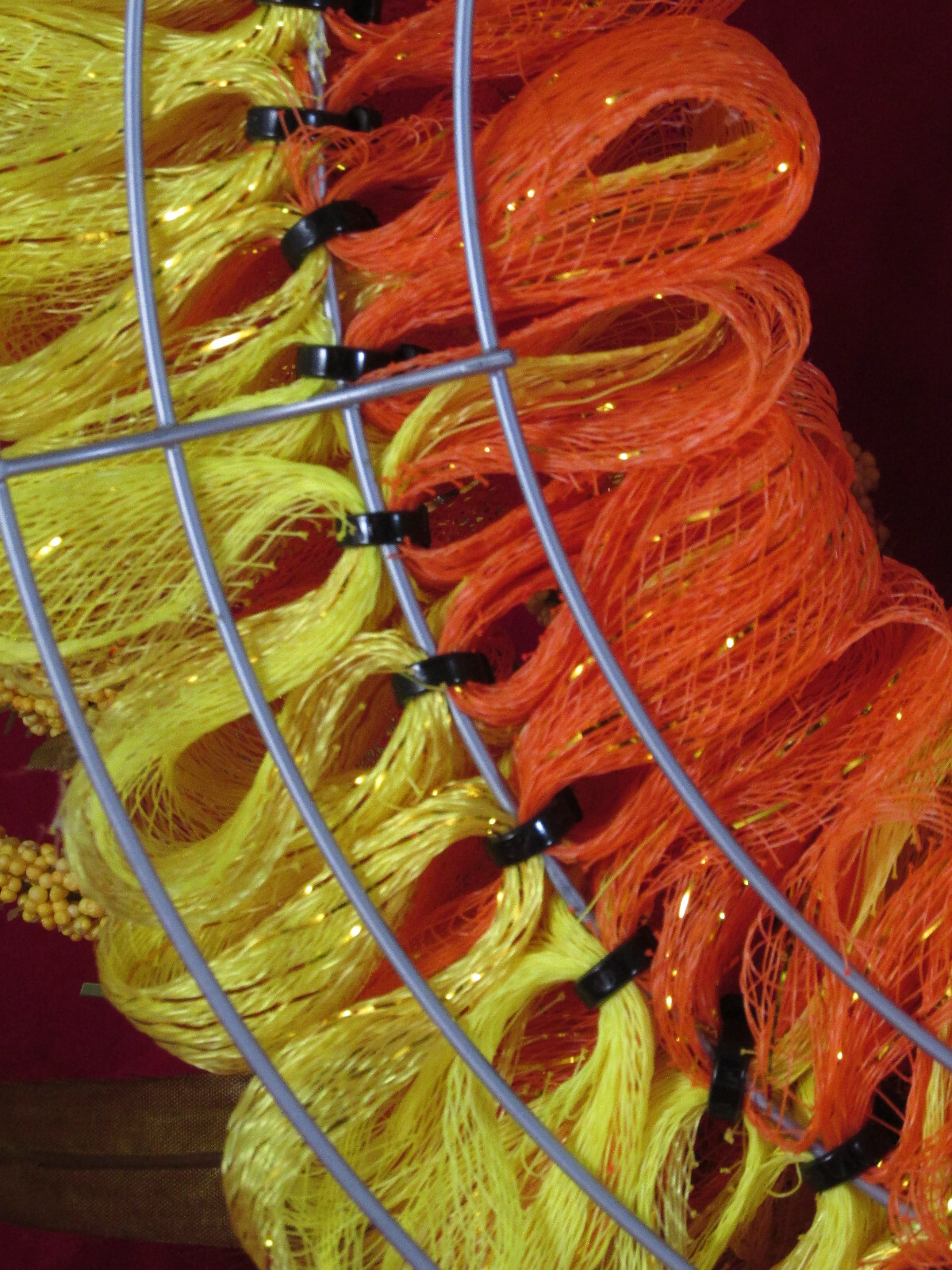 Orange and Yellow Deco Mesh Fall Bubble Wreath