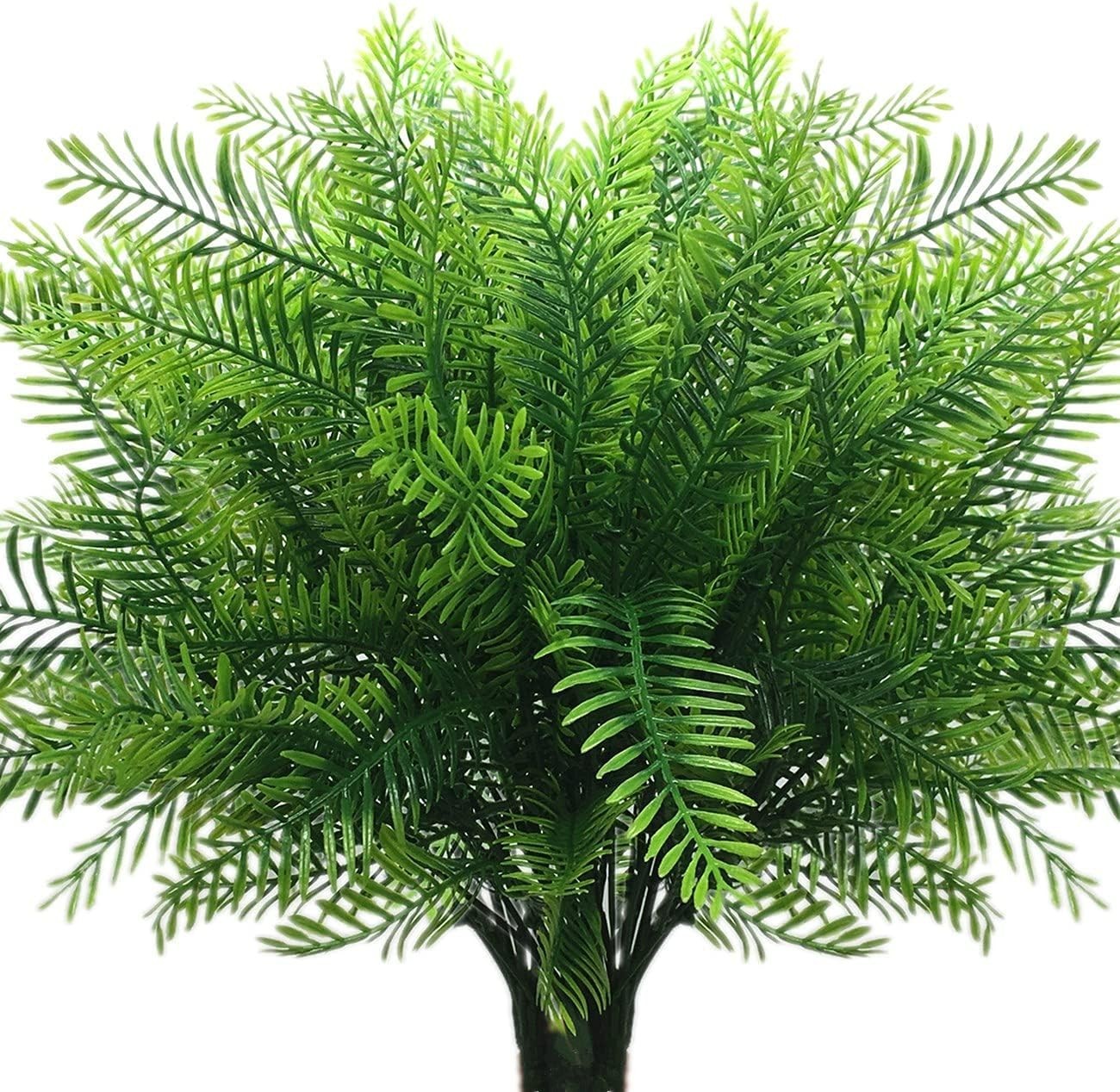 Artificial Shrubs, Plastic Plants Bamboo Grass Fake Green Bushes Greenery Lea…