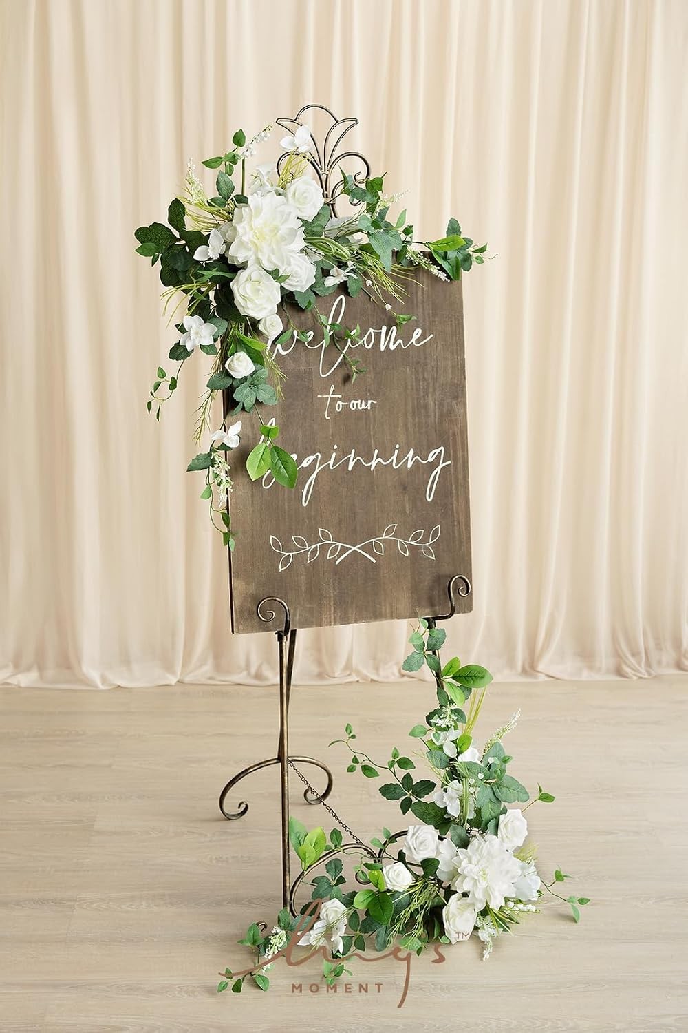 Ling’s Moment 2pcs Wedding Flowers Garland Artificial Floral Swag Arch