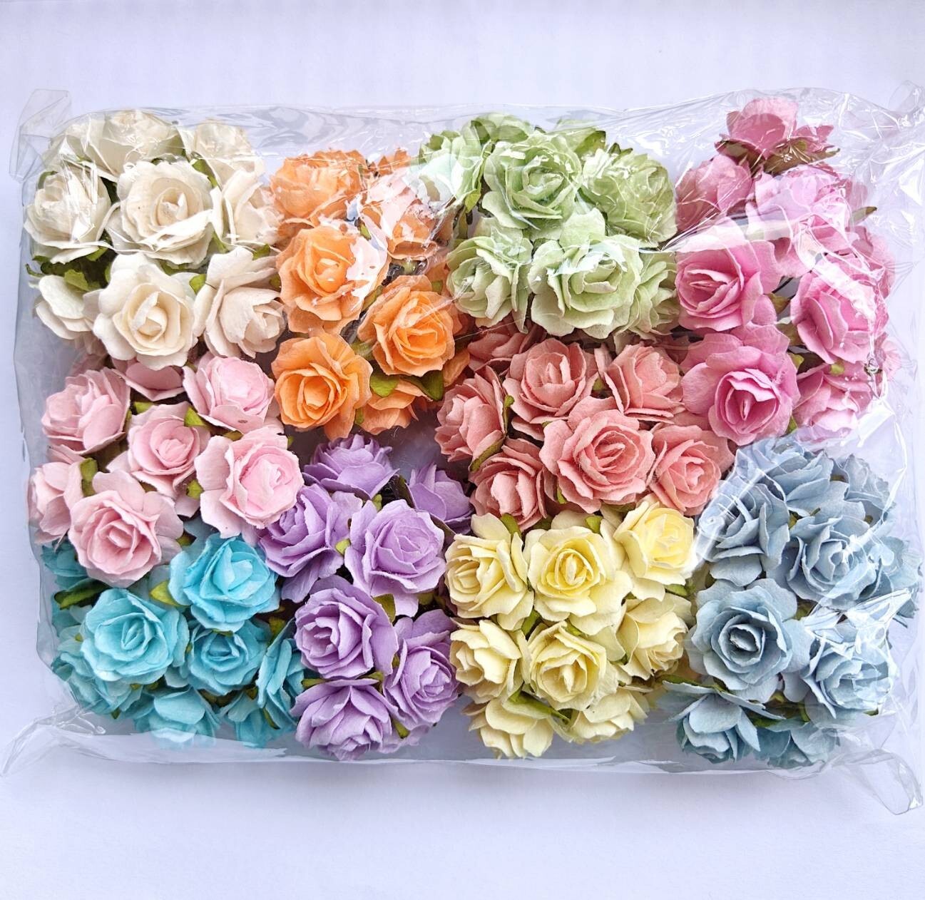 100 (10 color) Artificial Flowers Rose Flower Paper Flower size 23-25 mm