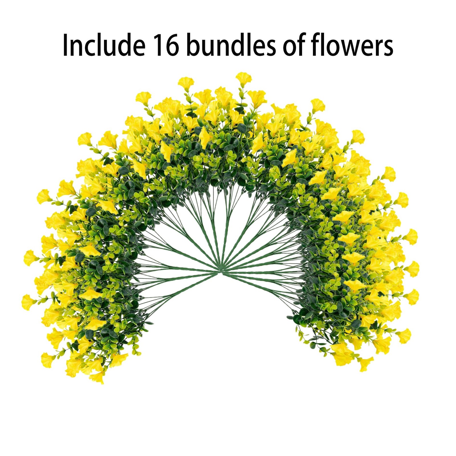 Artificial Outdoor Flowers 16 Bundles Fake Morning Glory Flower Outdoor UV Re…
