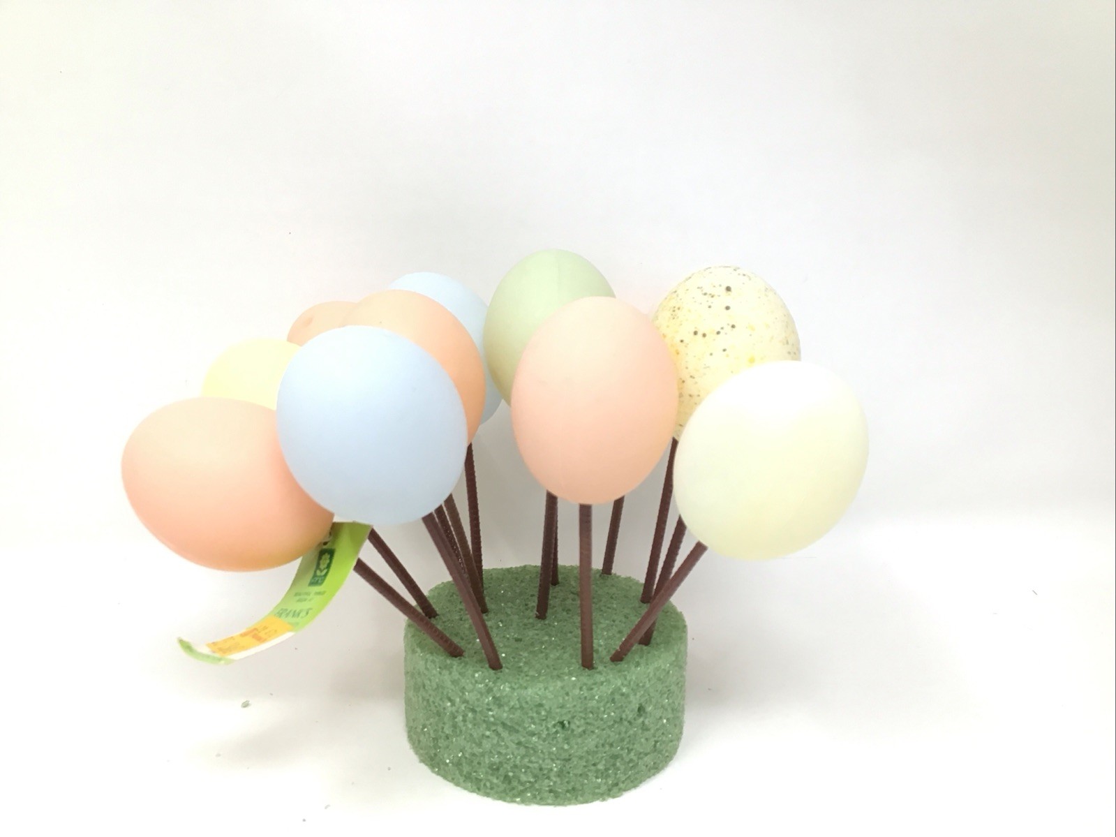 Lot of 13 Pastel & Speckled Easter Egg Floral Picks Plastic 4” Picks Vintage