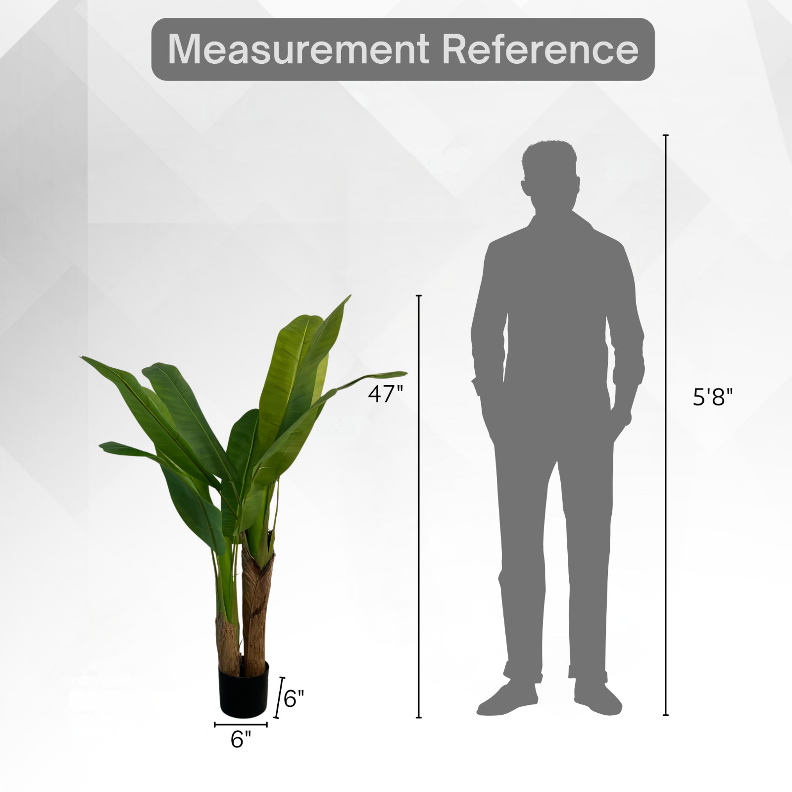 XBrand 47.2″ Artificial Banana Tree – Realistic Faux Tropical Plant CA-LT-210-1