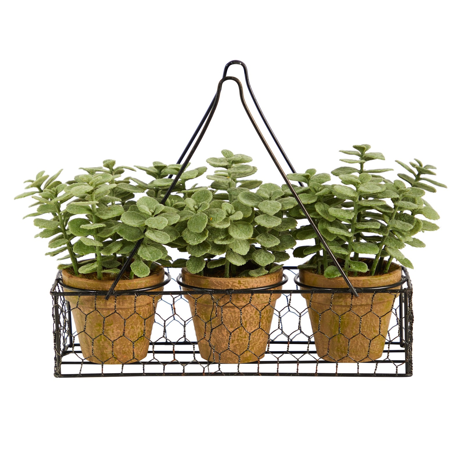 7 Inch Mini Jade Artificial Plant Hanging Planter Bendable Branches Decor
