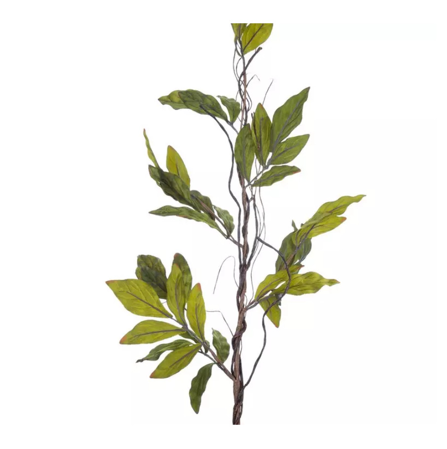 Set of 3 Green Leafy Sprays Feature Curly Vines & 2-Tone Green Leaves 36″ Tall