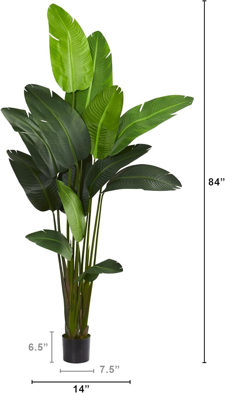 7ft Travelers Palm Artificial Silk Tree – Lush Green Decor for Home or Office