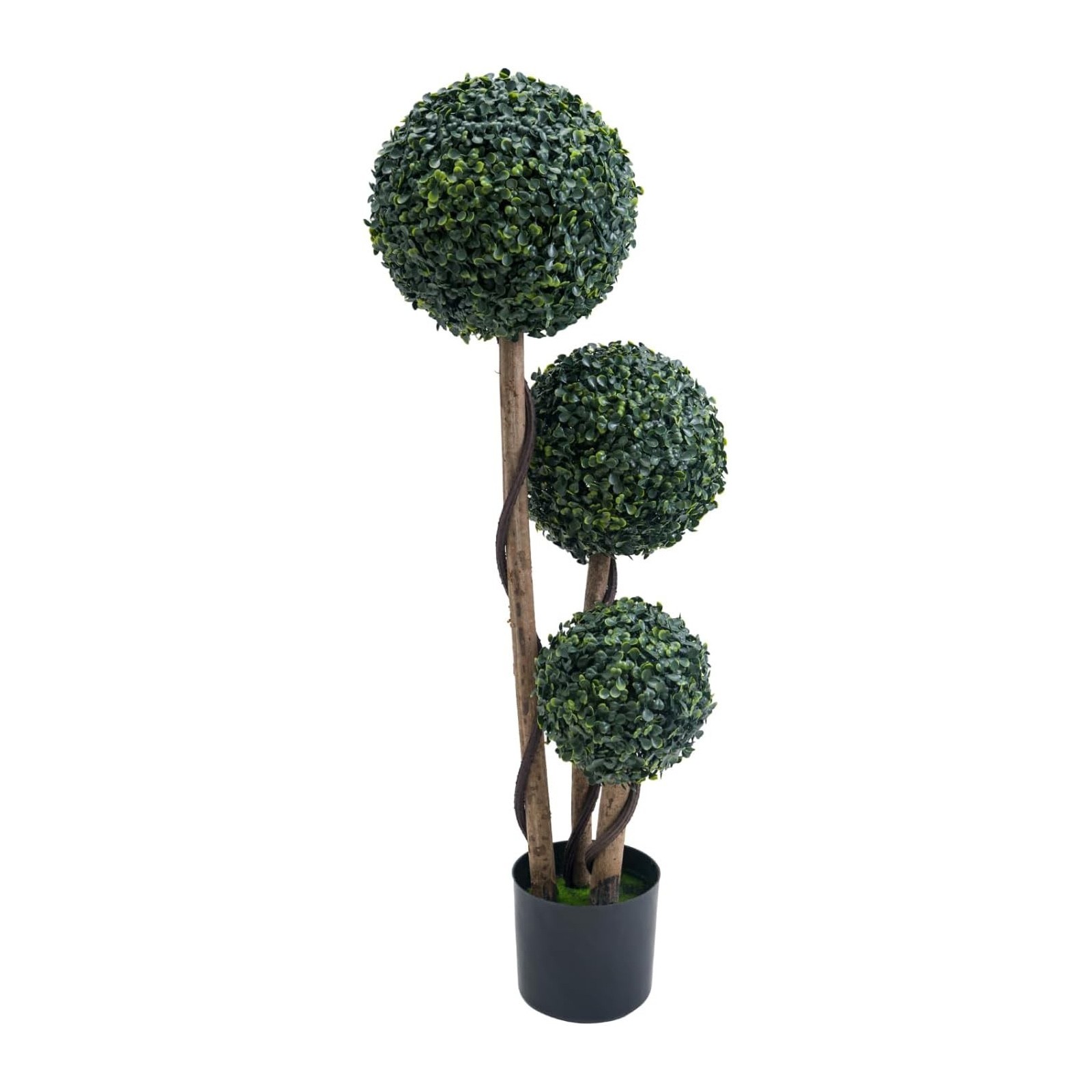45” Milan Grass Ball Topiary Tree Artificial Outdoor Fake Greenery with Pot