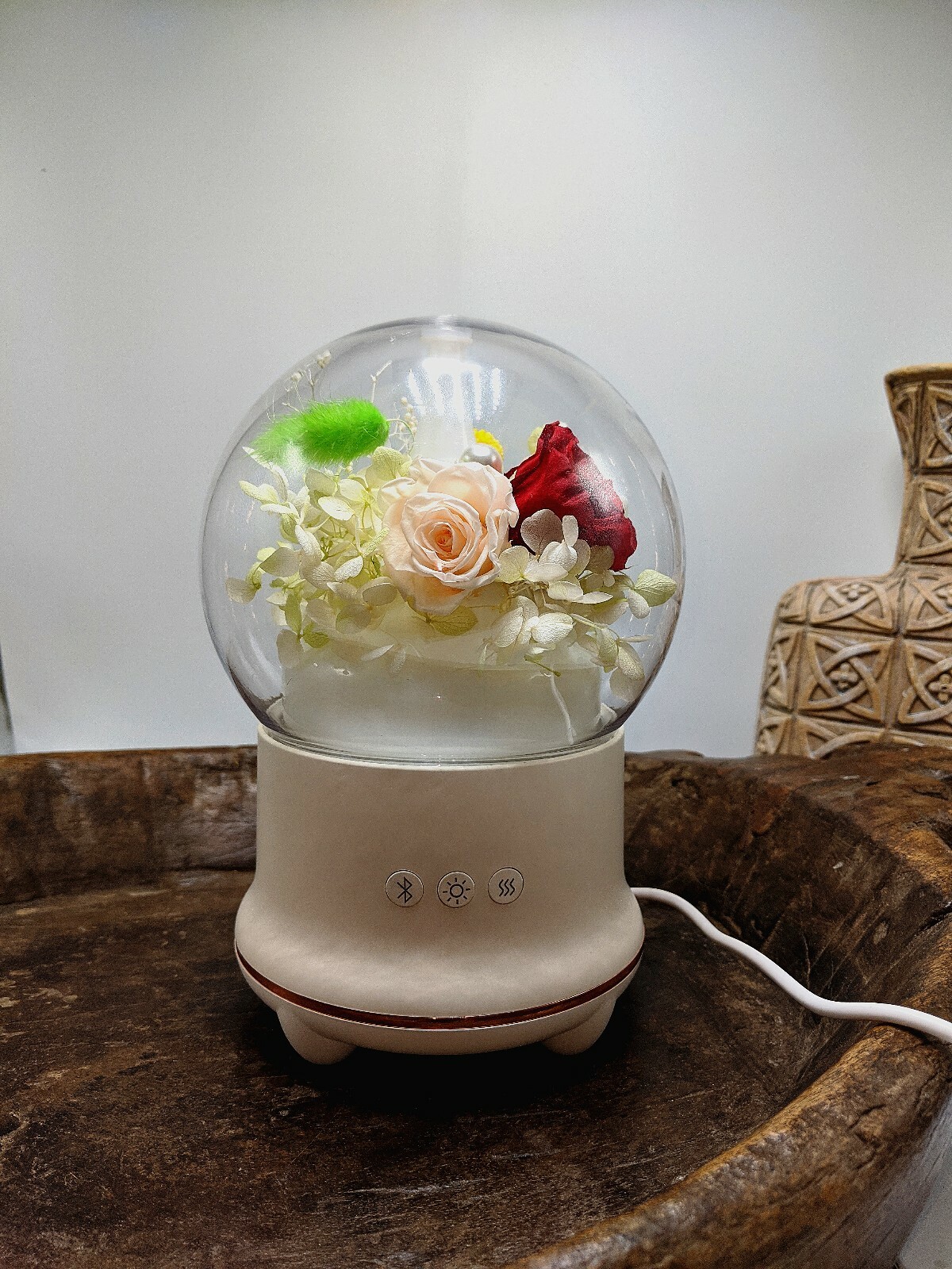 Essential Oil Diffuser Speaker Bluetooth WHITE Humidifier w/ LED Night Light