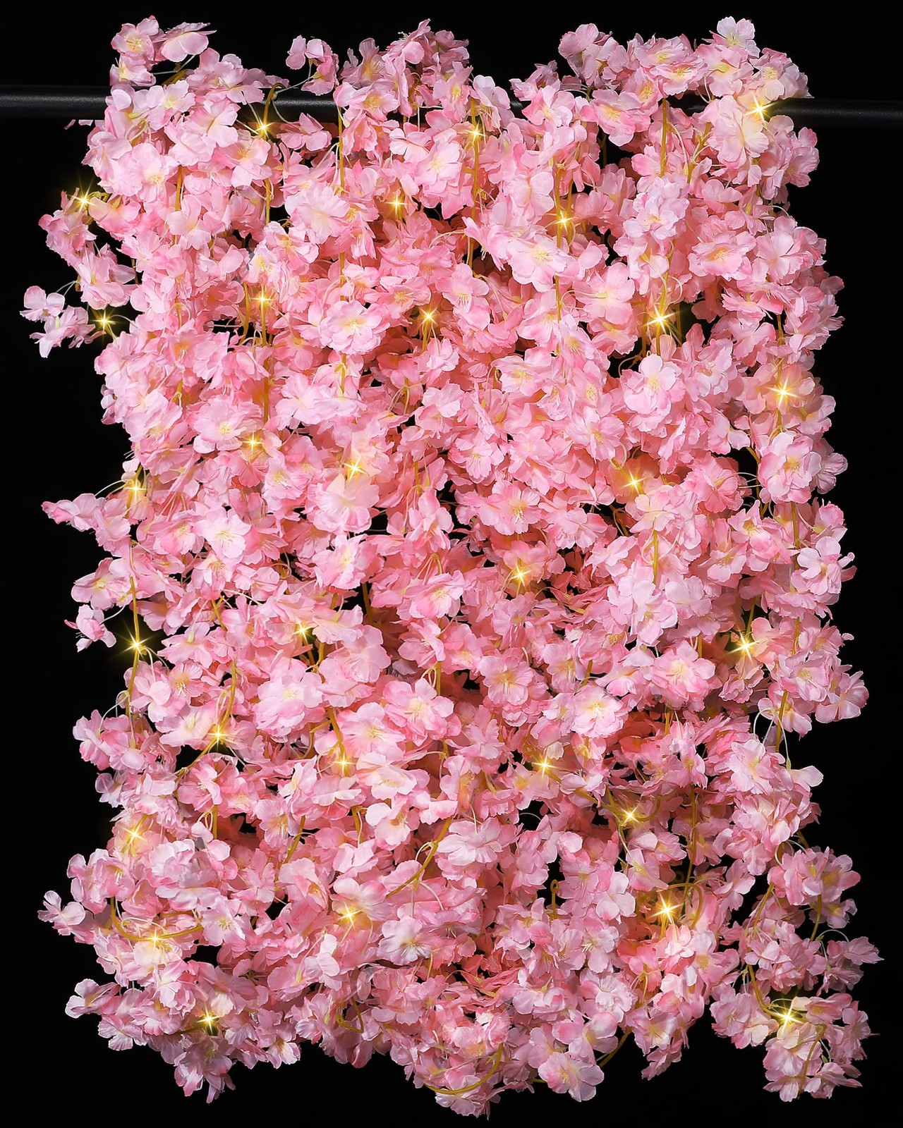 8 Pcs 47.2‬ ft Cherry Blossom Flower Garland with String Light Artificial Han…