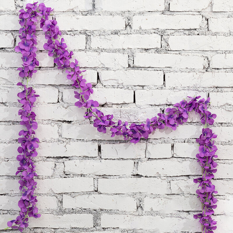 2M Artificial Silk Fake Flower Ivy Garland Vine Wedding Wisteria Leaf Hanging