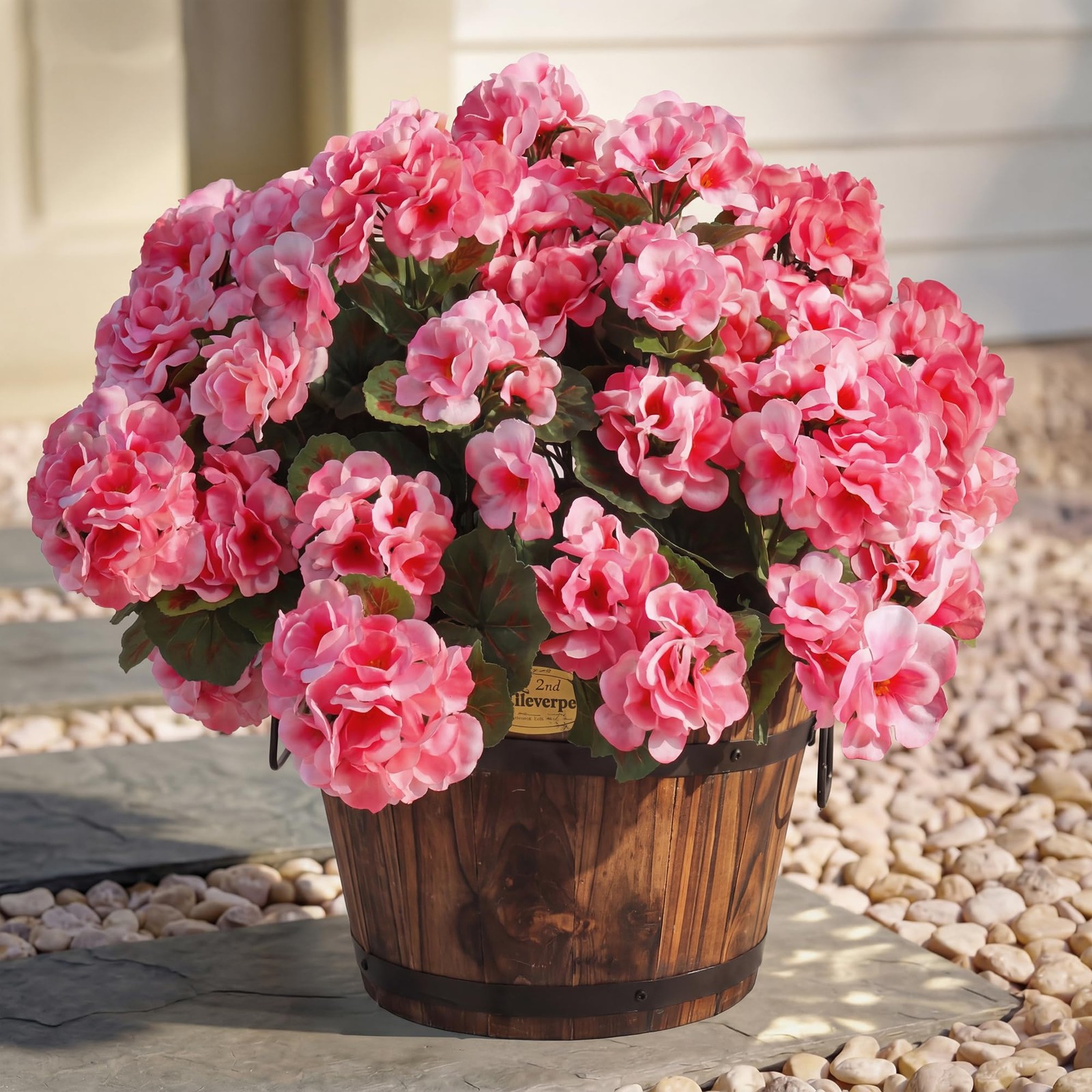 Artificial Geranium Flowers for Outdoors, 6 pcs Silk Geraniums Fake Flowers U…