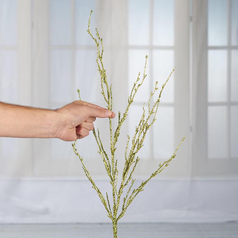 Package of 4 Sparkling Green Artificial Twig 36″ Sprays