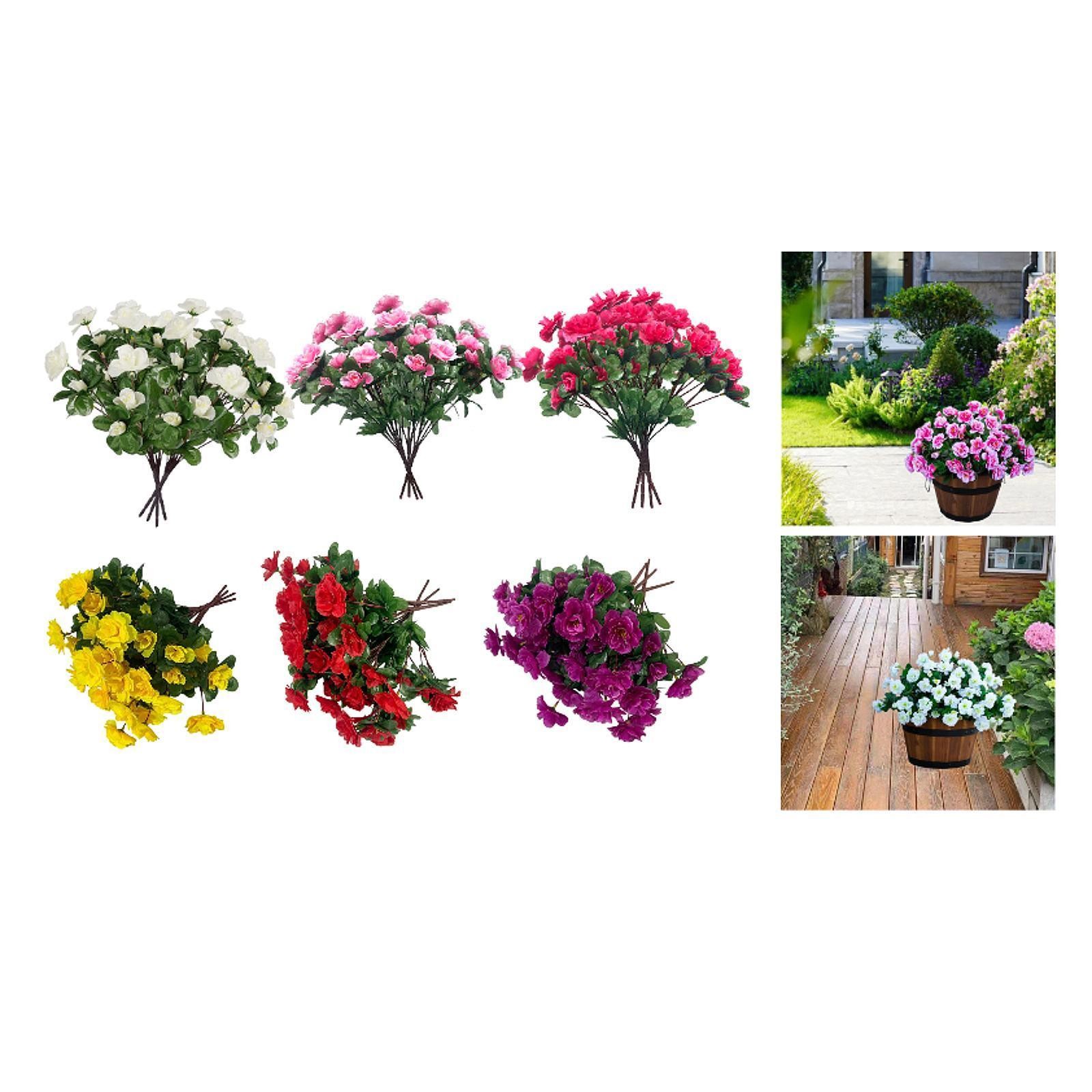 4 Bundles Artificial Flowers Outdoor Fake Flowers Lawn Farmhouse Table Vase