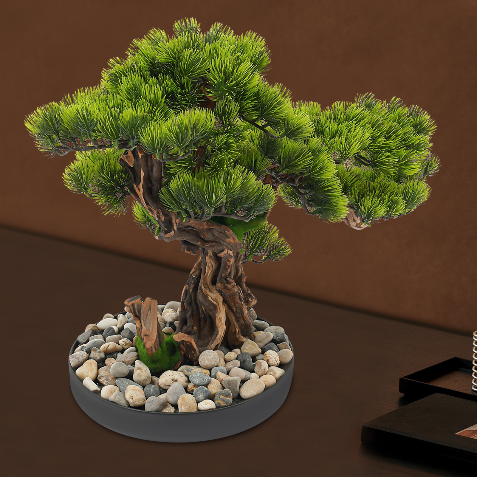 Desktop Artificial Bonsai Tree Artificial Bonsai Pine Tree Realistic Fake Plant