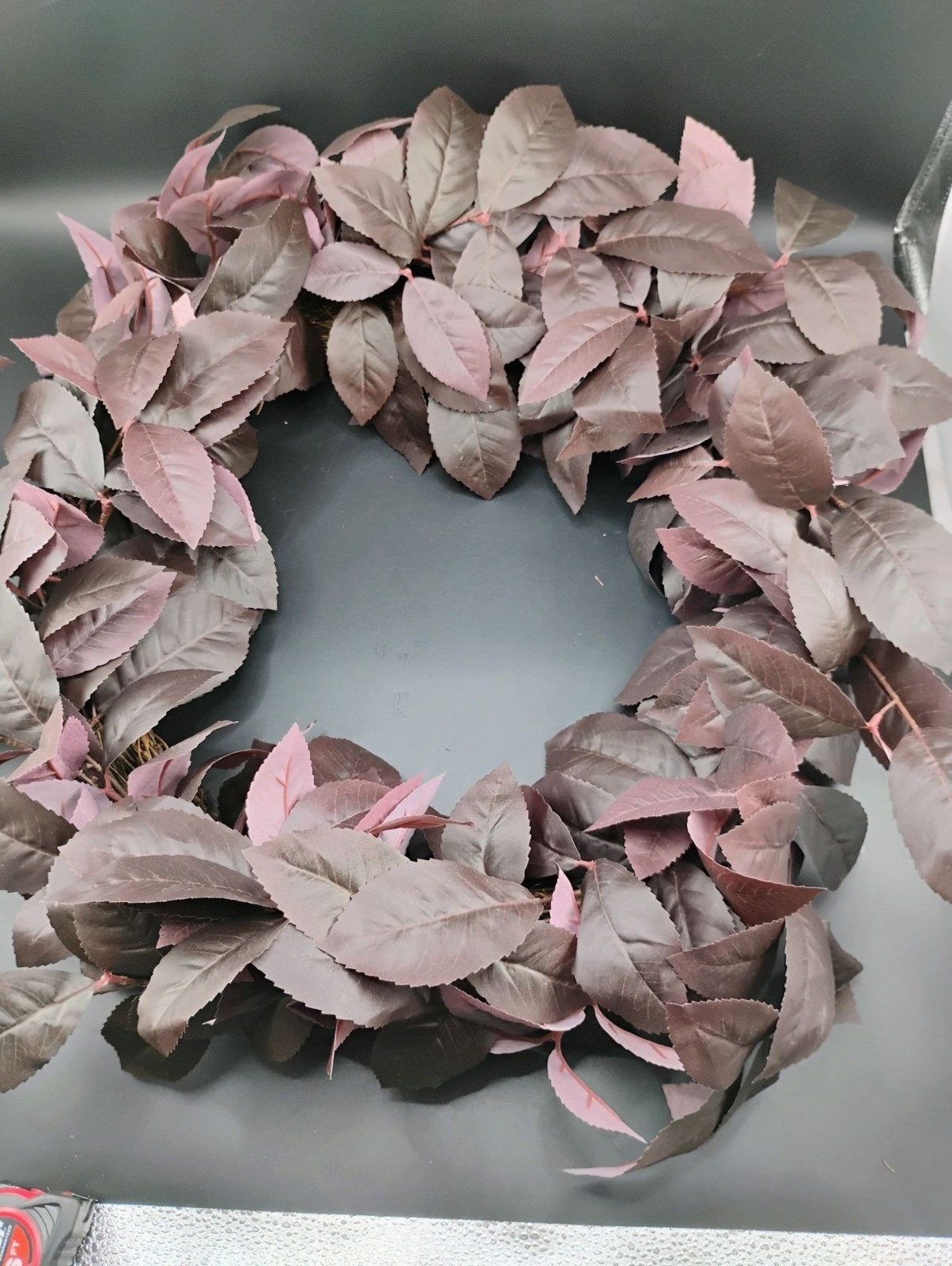 Wreath With Artificial Purple Leaves For Home & Event Decor