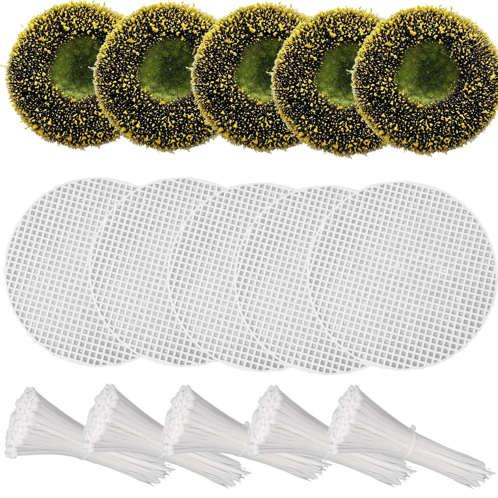 5 PCS Sunflower Center for DIY Deco Mesh Wreath Accessory Craft Fits 15 Inch