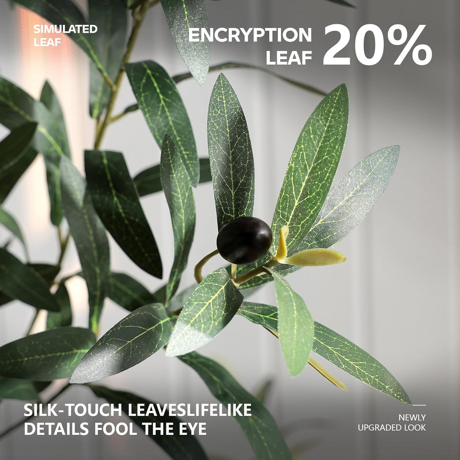 7FT Artificial Olive Tree in White Pot – UV Resistant Faux Plant Decor