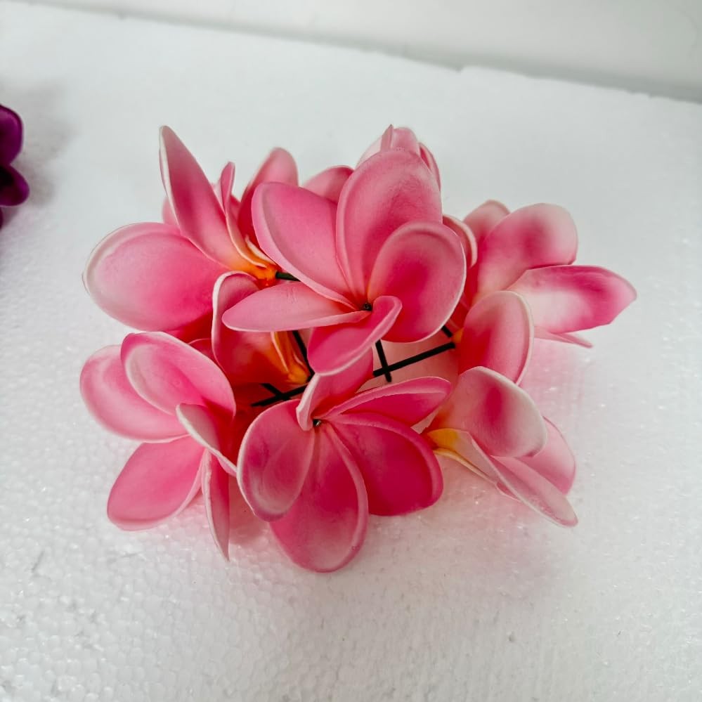 10 pcs Artificial Plumeria Flowers -1.5inch Stems & 3inch Real Touch Lifelike…