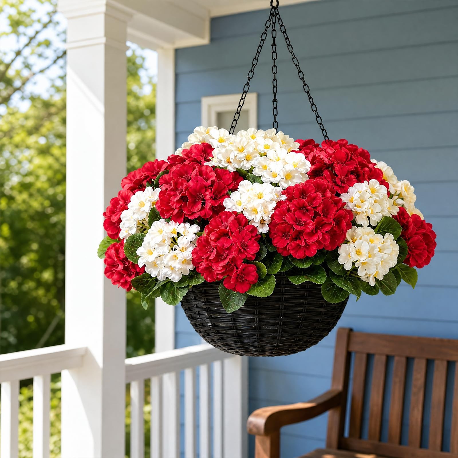6 Pcs Artificial Geraniums Flowers for Outdoor, UV Resistant Outdoor Artifici…
