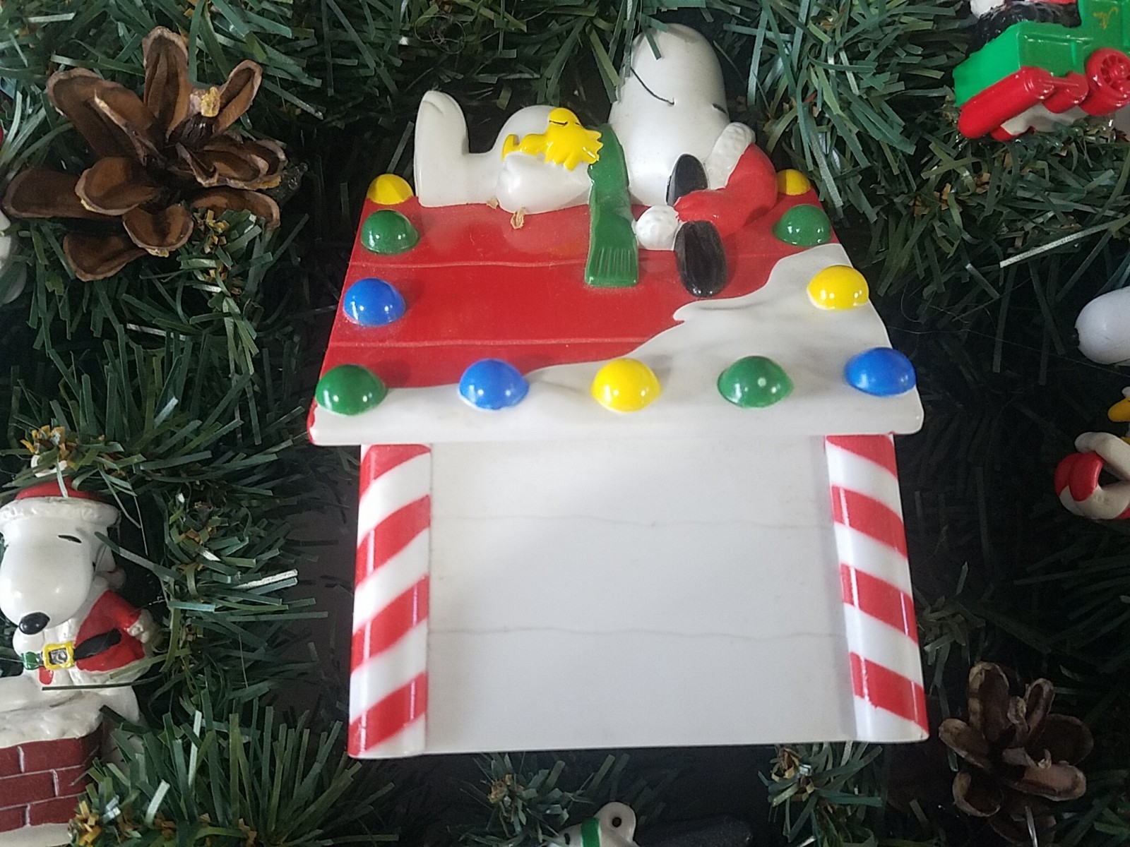 Snoopy Christmas Wreath, Holiday Wreath, Bright Colorful Lights Up 21″