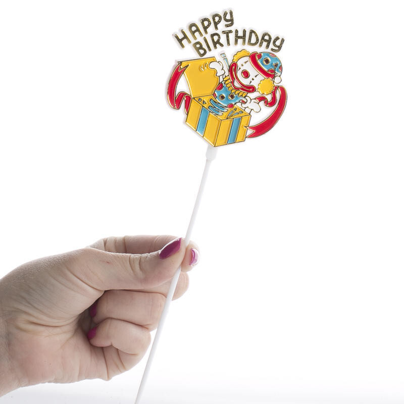 Bulk Lot of 48 Floral Acrylic ‘Happy Birthday’ Jack in the Box Picks
