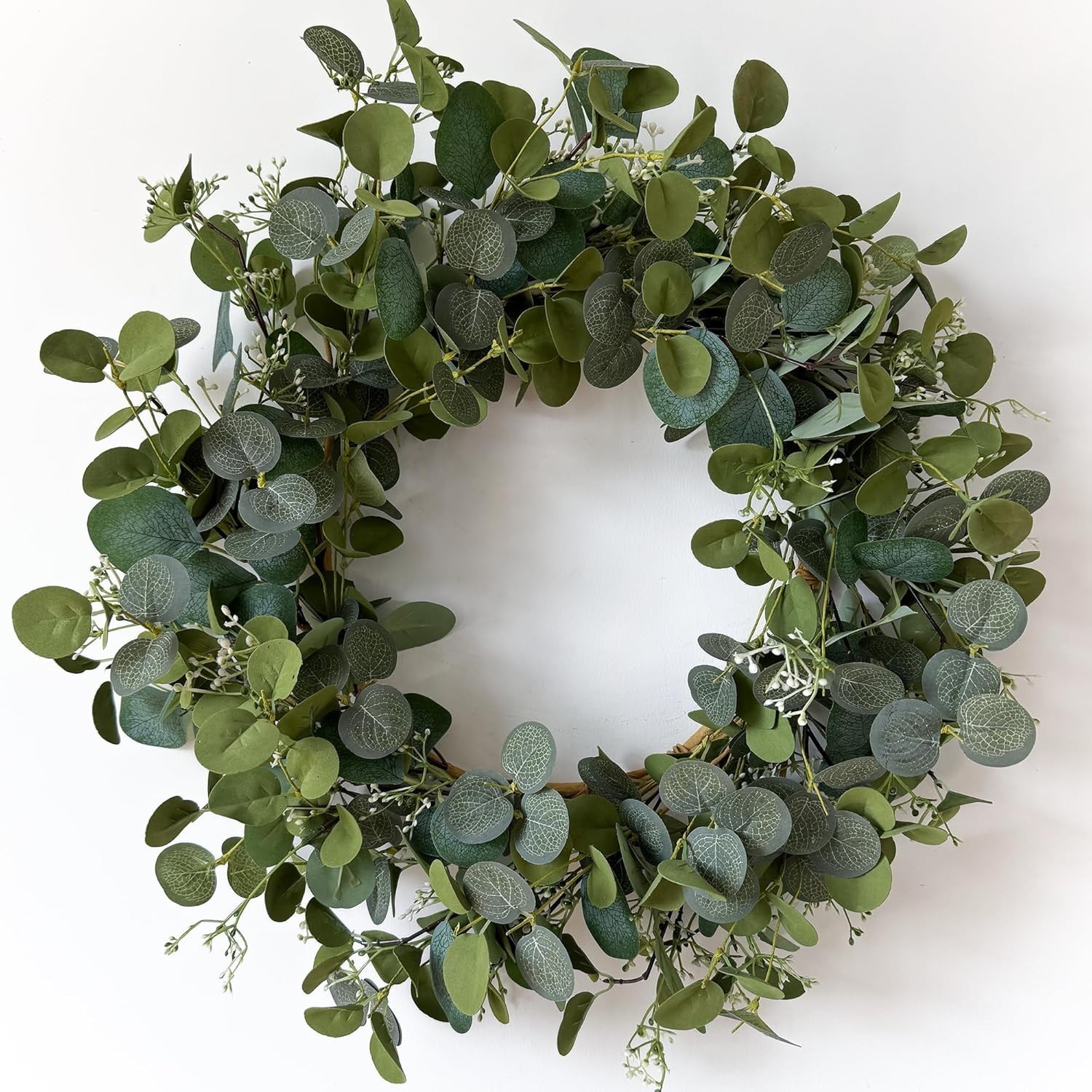Durable 22-Inch Eucalyptus Wreath – Handmade Silk for Indoor & Outdoor Use