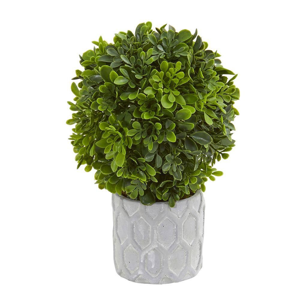 Nearly Natural 9 In. Boxwood Artificial Mini Topiary, Set of 3