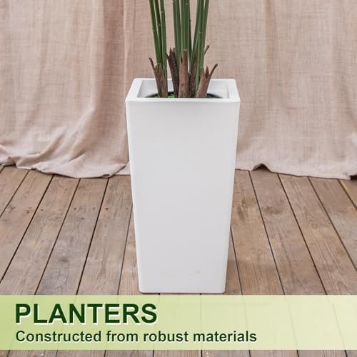 6FT Artificial Palm Tree, Palm Tree 72in Tall Faux with 15.7 White Planter, F…