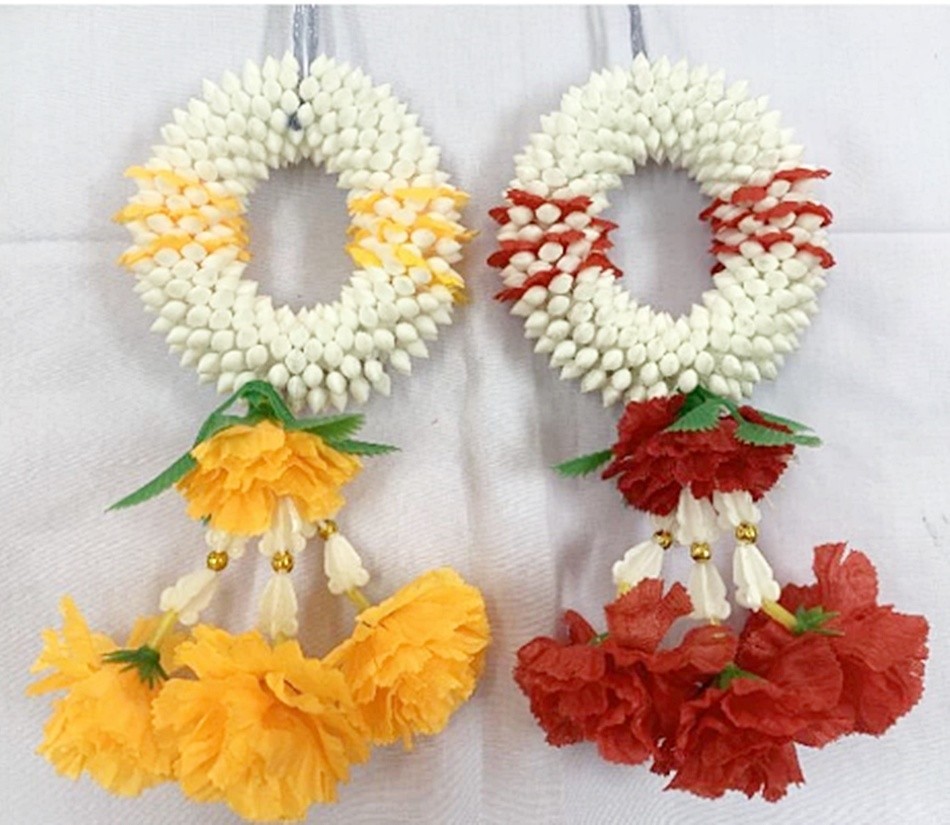 THAI 2 Flowers Garland Gift Artificial Souvenir Worship Holy Spirit Buddha God