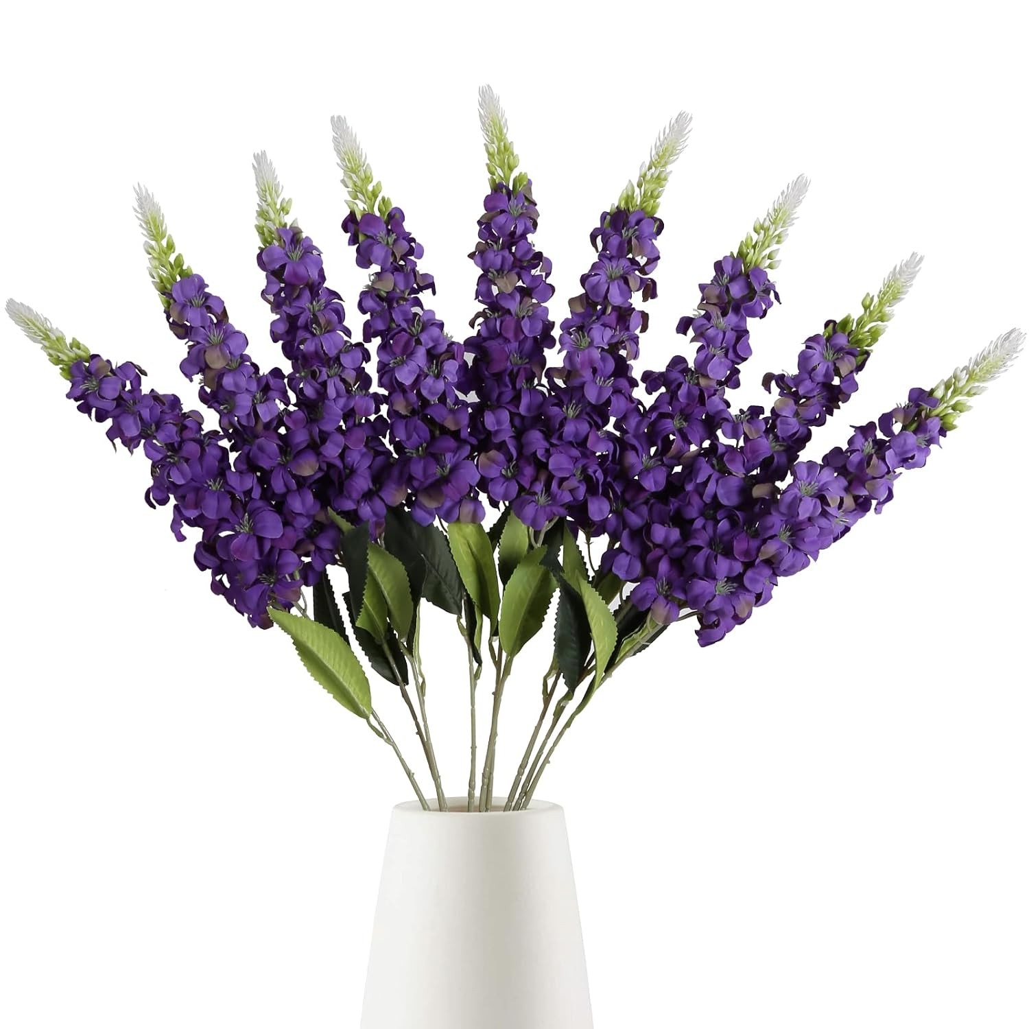 Purple Artificial Delphinium Snapdragon Flowers 8PCS Artificial Silk Arrangement