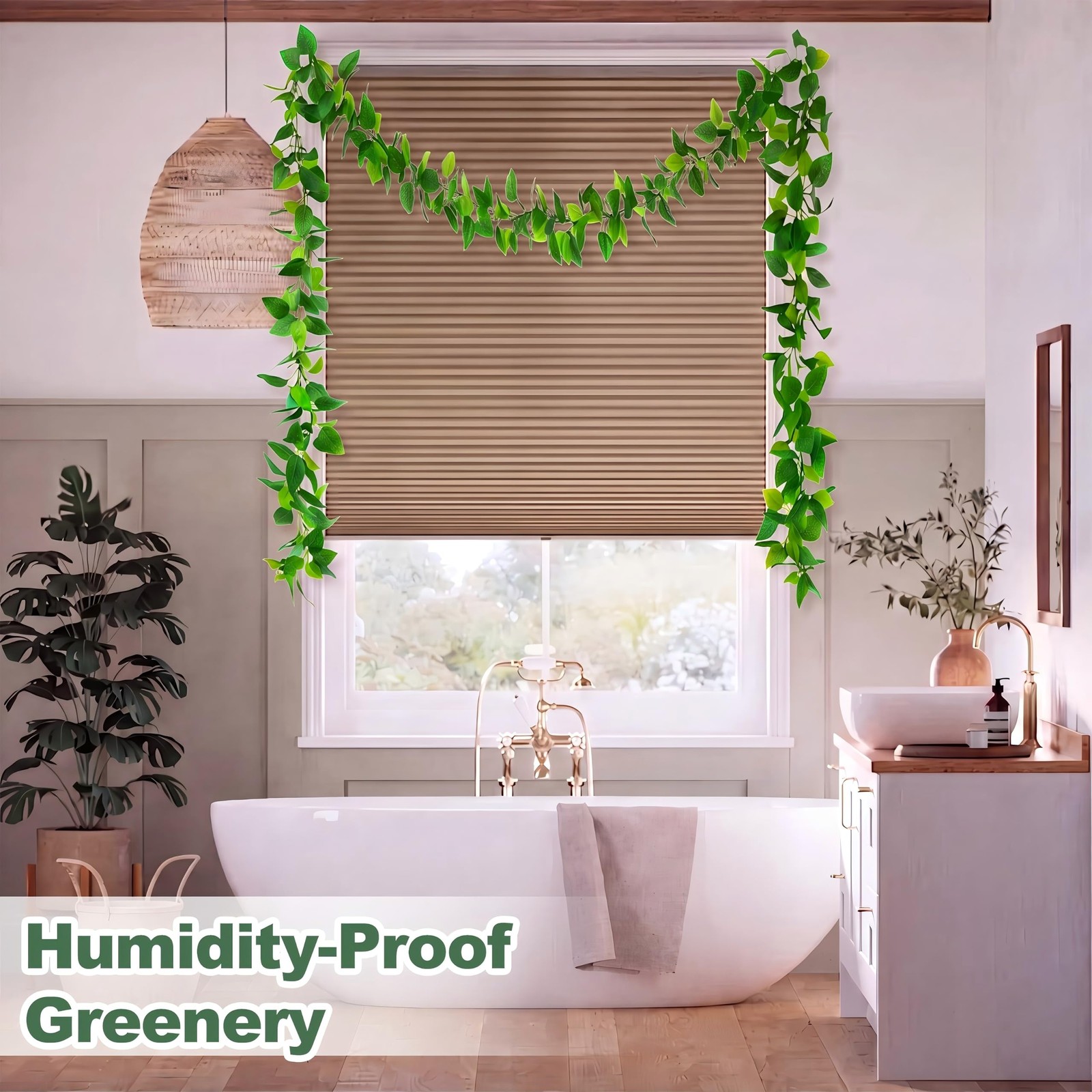 2Pcs Fake Vines Artificial Ivy Garland with Faux Pothos Leaves