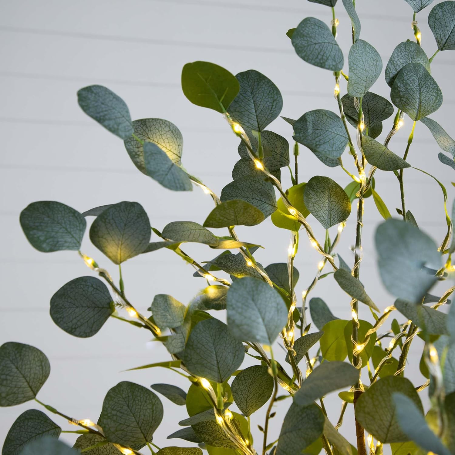 6FT Lighted Faux Eucalyptus Tree with 420 Warm White LED Lights for Home Décor