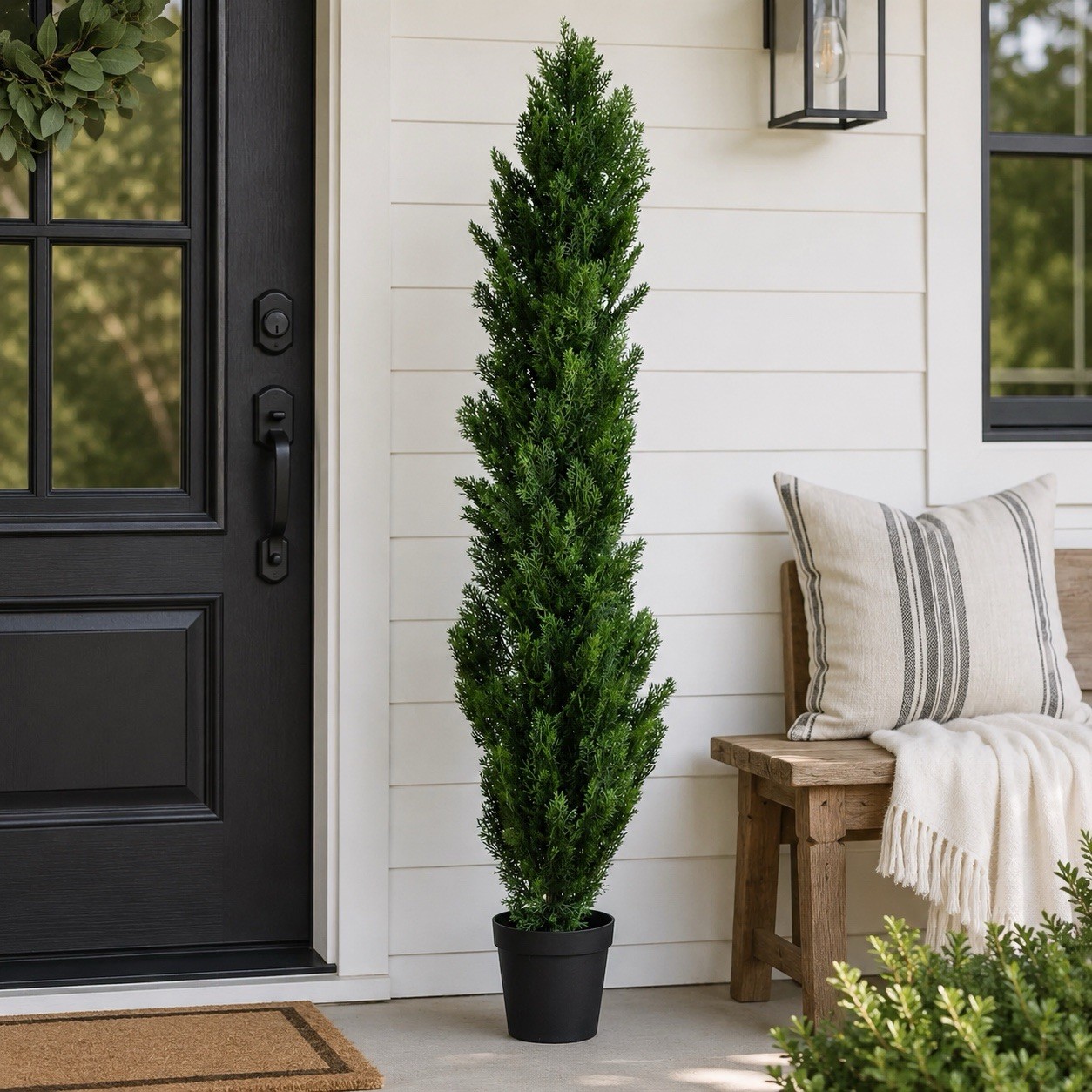 6Ft Cedar Pine Artificial Topiary Tree UV (Indoor/Outdoor). Retail $352