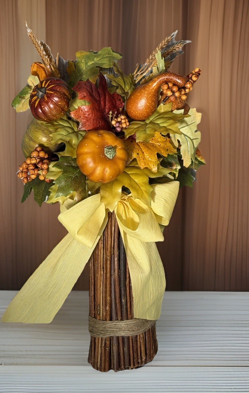Rustic Farmhouse Pumpkin & Ghourd Floral Bouquet