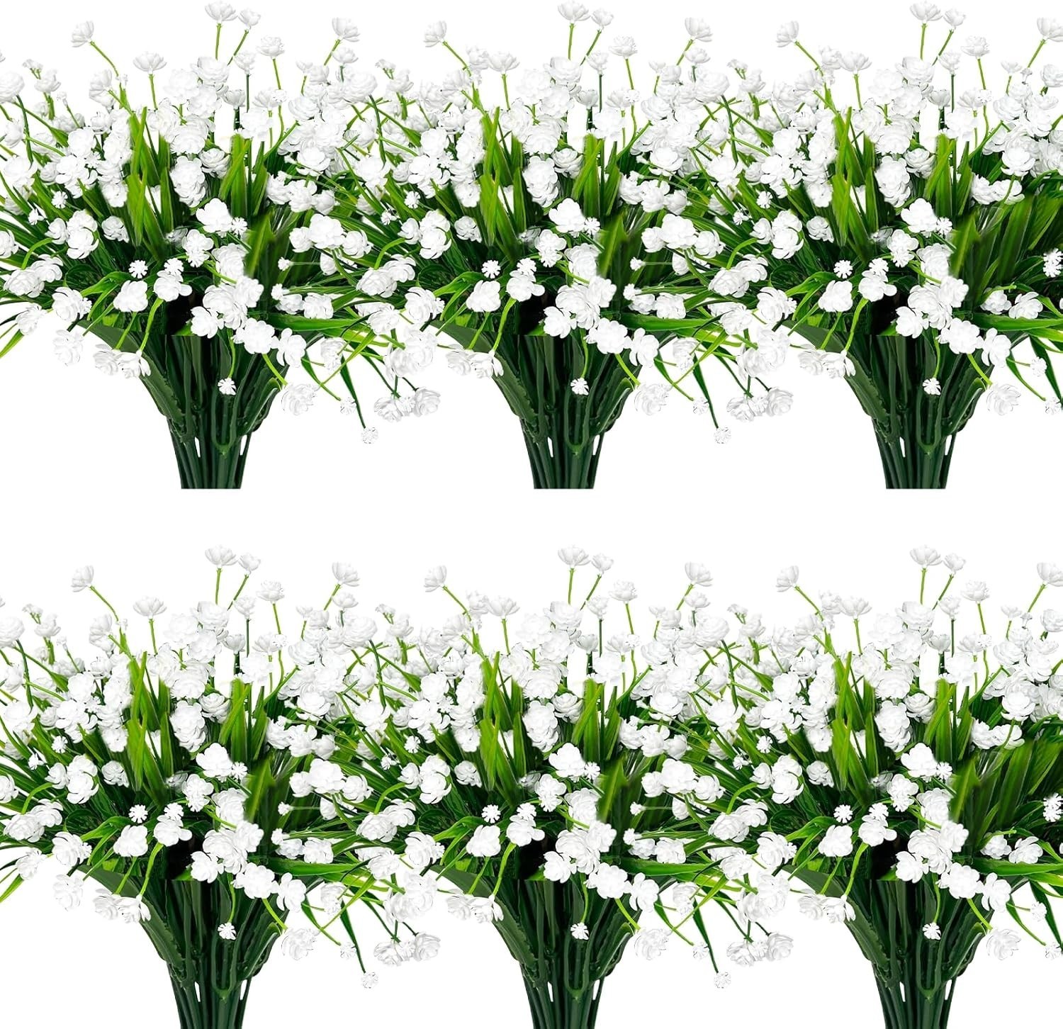 Low Maintenance 12 Bundles of UV Resistant Faux Flowers – Outdoor and Indoor Use