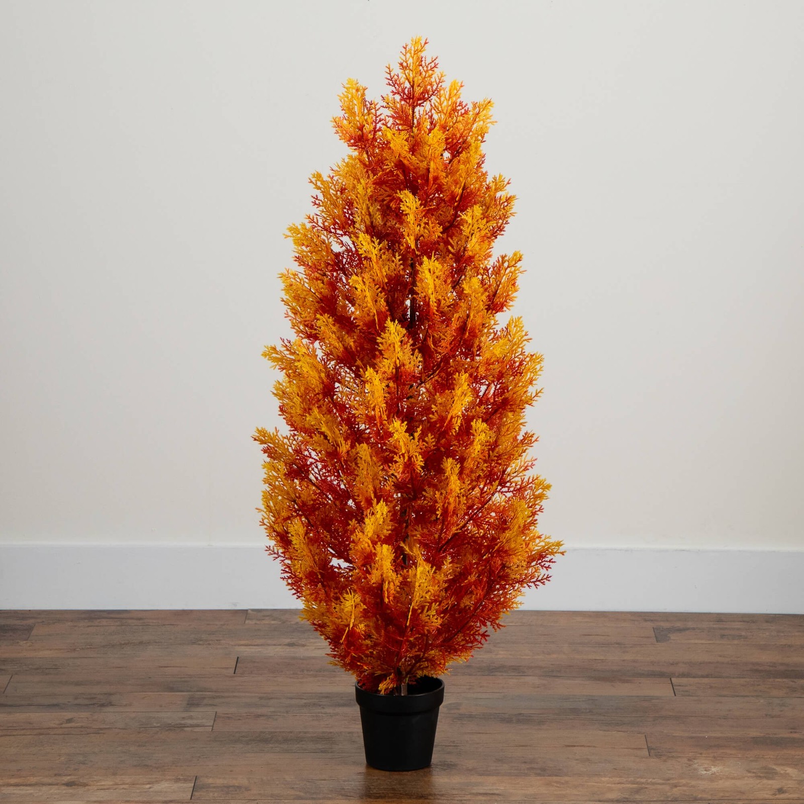 Nearly Natural 4ft UV Resistant Autumn Artificial Fall CedarTree(Indoor/Outdoor)