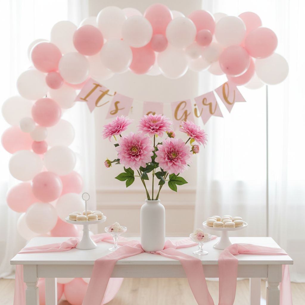 Pink Dahlia Stem Faux Flower 24 Inch 5 Inch Bloom Soft Pink Artificial Dahlia We
