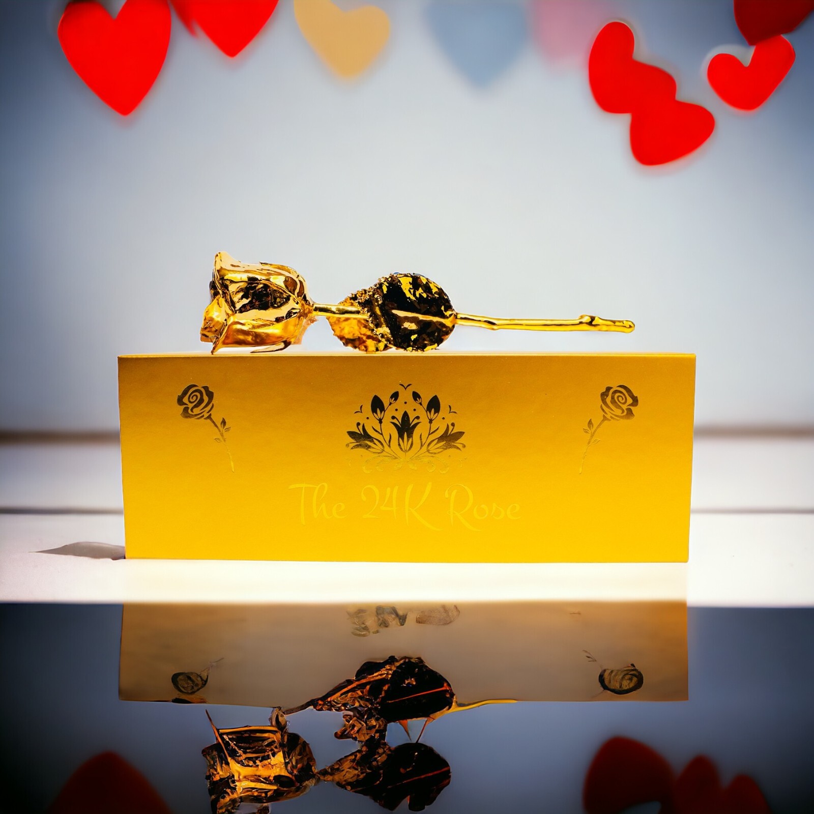 100% Natural Rose Dipped In 24K Gold, 11.5″, Wedding, Anniversary, Proposal,