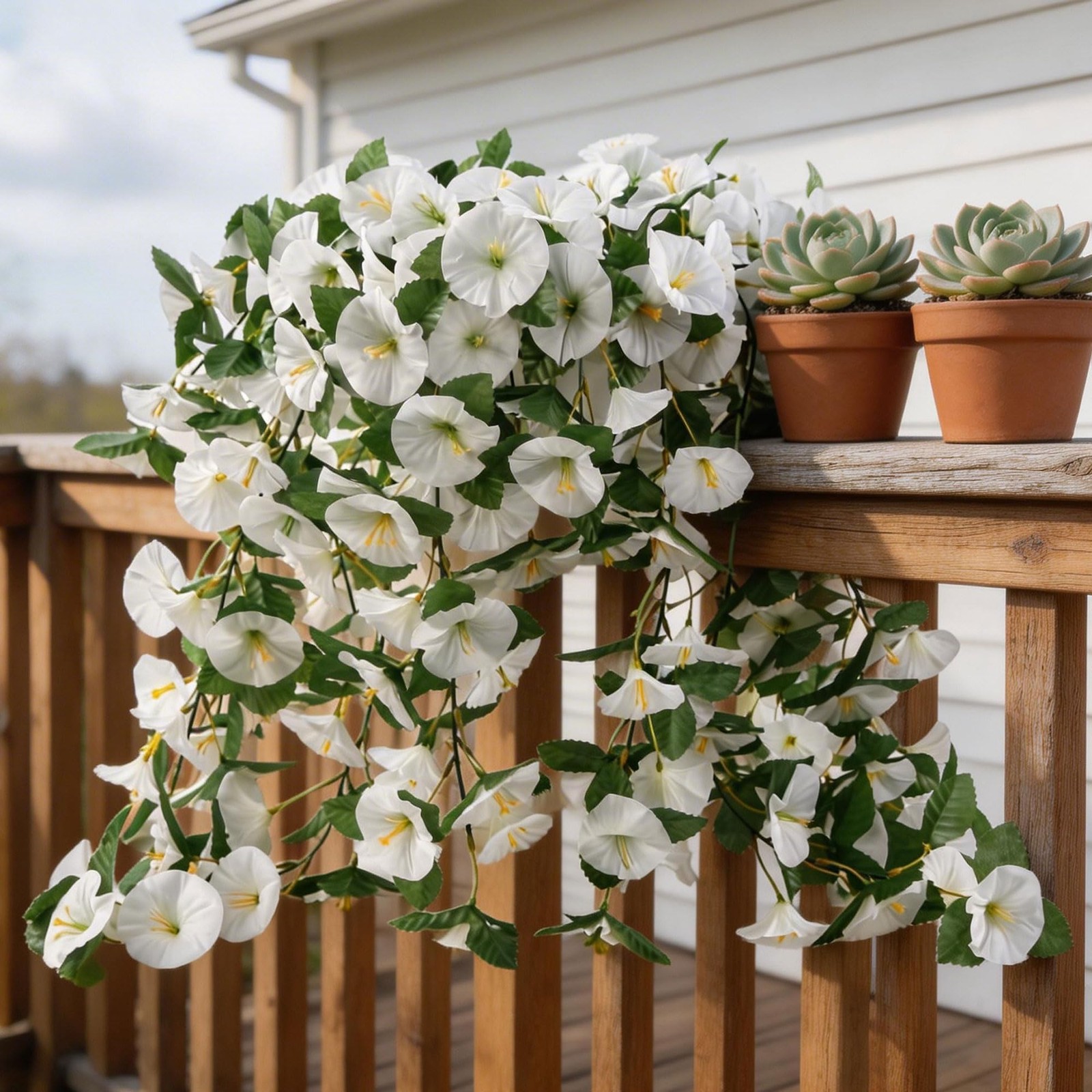 4 Pcs Hanging Artificial Spring Flowers for Outdoors Decorations, Fake Petuni…