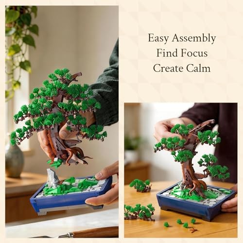 Wise Block Bonsai Tree Building Set, 950 pcs Pine Building Blocks, Model 1