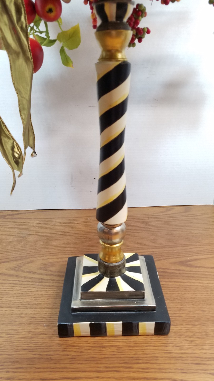 MacKenzie Childs 26″ Autumn Sunset Grand Candle Stand RARE