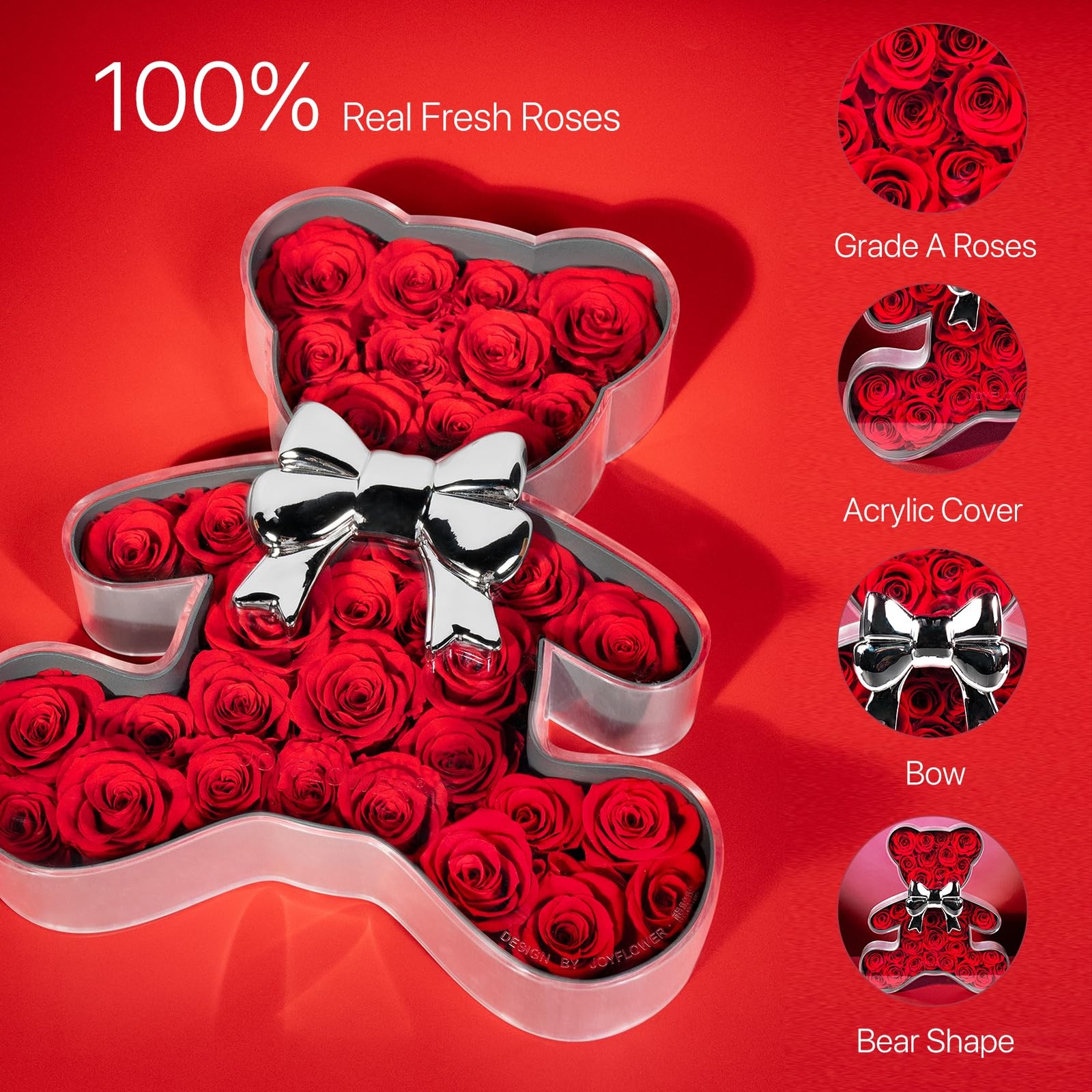 Preserved Roses Bear Gift for Women, Romantic Eternal Flowers Bear Gifts for …
