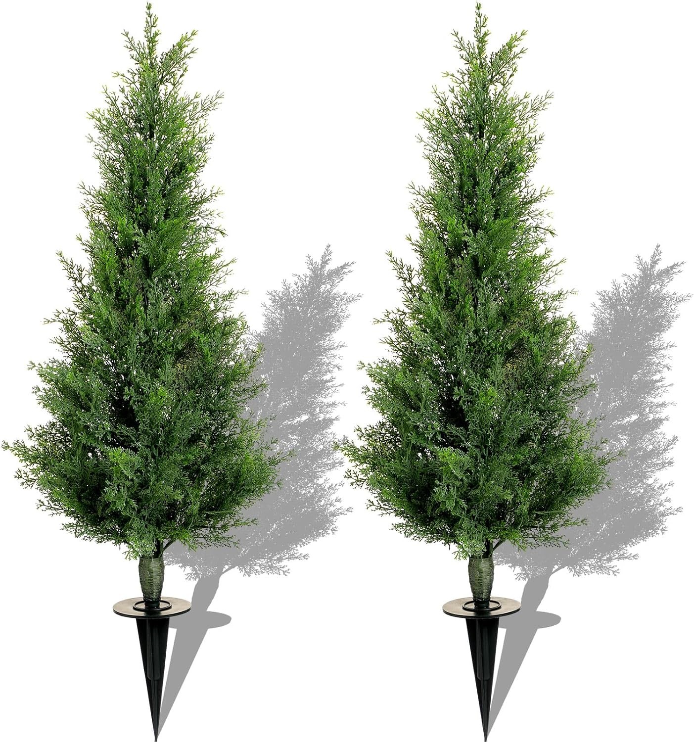 2 Set 3 ft Artificial Cedar Trees with Ground Spike Summer Yard Decoaration UV