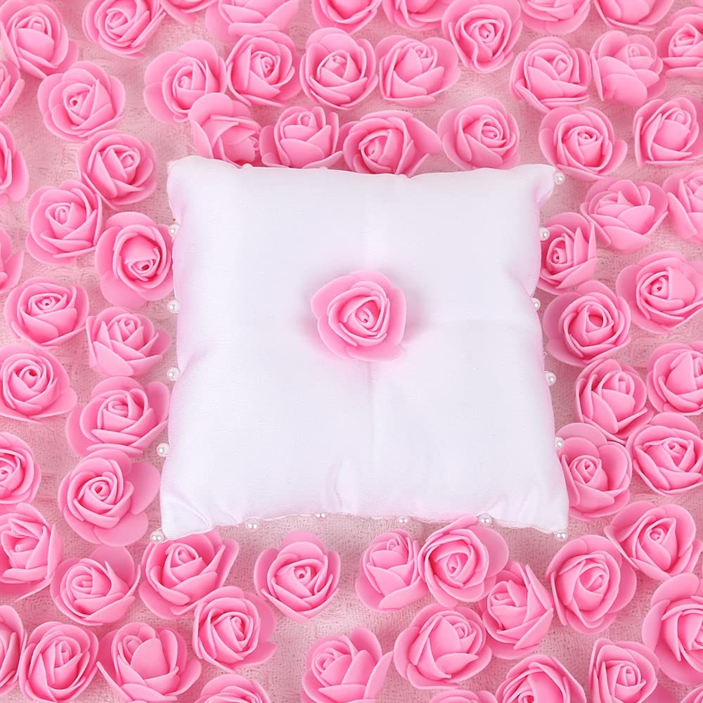 500 PCS Pink Mini Foam Artificial Rose Head Fake Flower DIY Craft Wedding