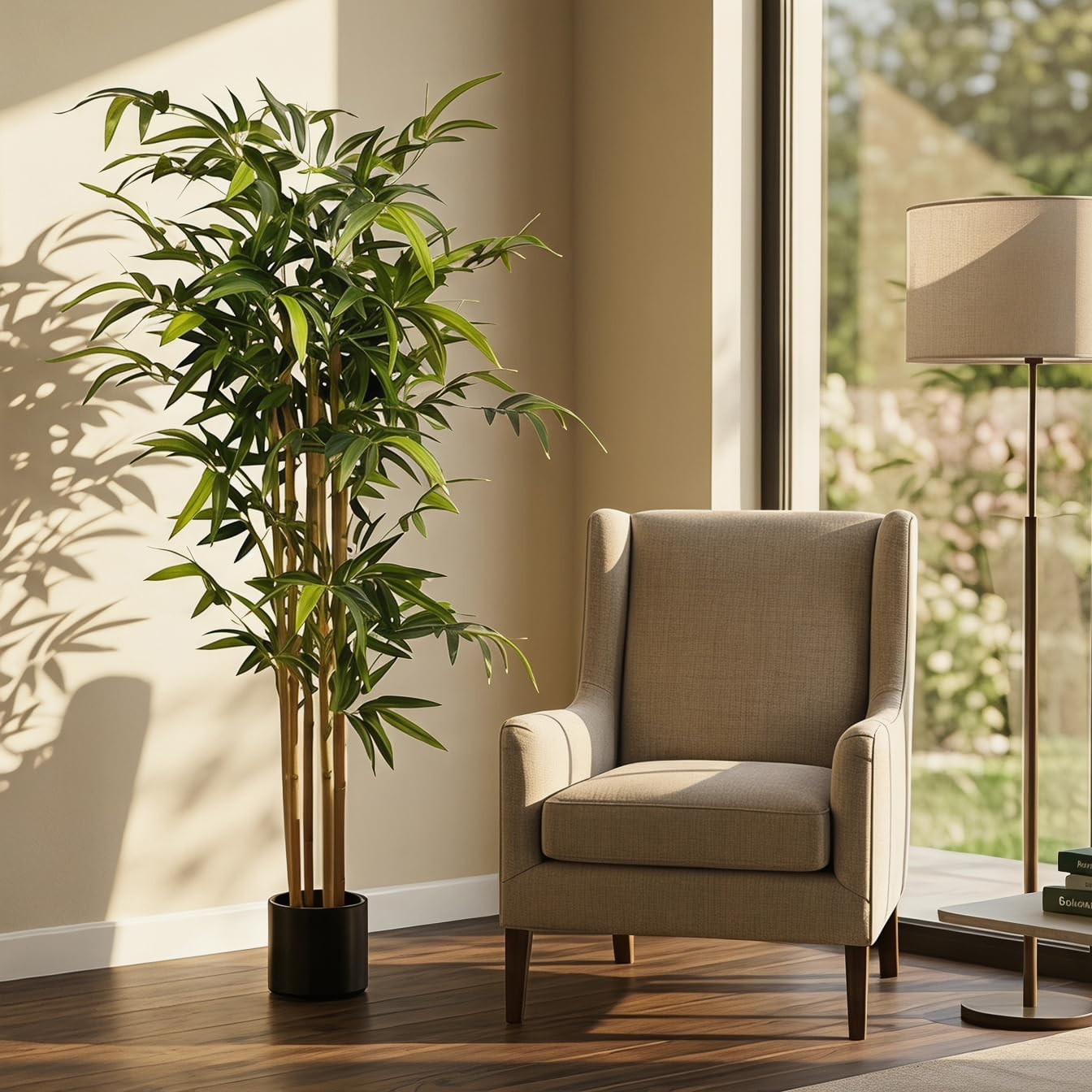 Kiko Artificial Plant Bamboo Tree -5.3 FT Tall Fake Floor Plant with Plastic …