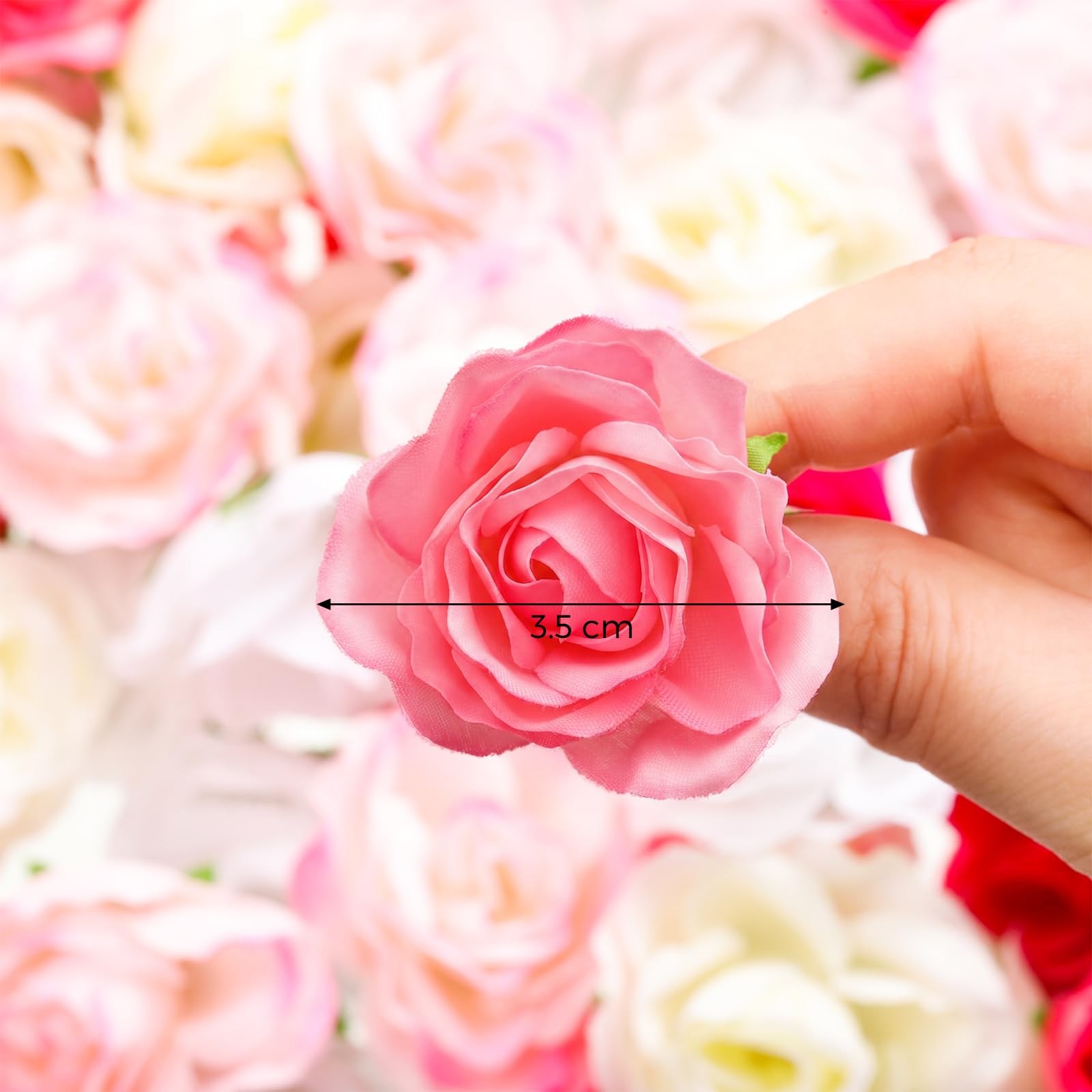 102 PCS 1.4 Inch Mini Fake Rose Flower Head Artificial Silk Craft Decor Mix