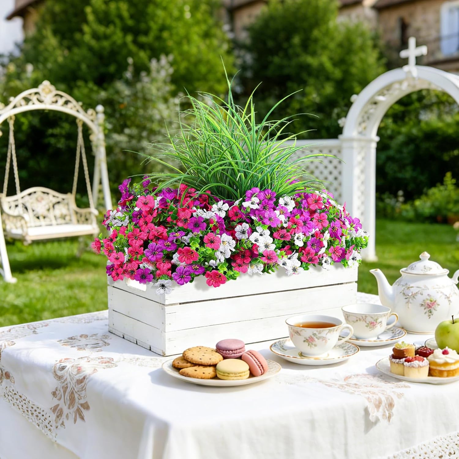 14 Bundles Artificial Flowers for Outdoors UV Resistant Fake Daisy Plants Decor